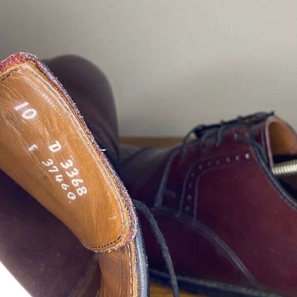 Allen Edmonds Clifton Derby Shoes Men Size 10 D Brown Cap Toe Brogue Leather USA - Picture 8 of 8